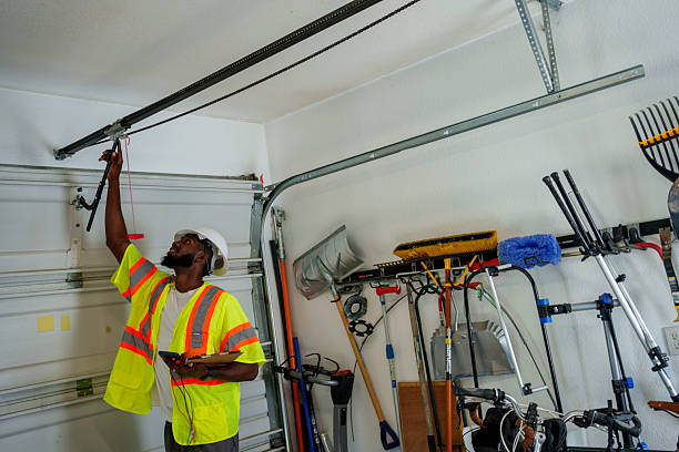 Professional Garage Door technician working in Montgomery, IL